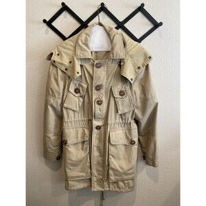 Yigal Azrouel Beige Zip Button Down Menswear Jacket Size Medium, Tan Khaki